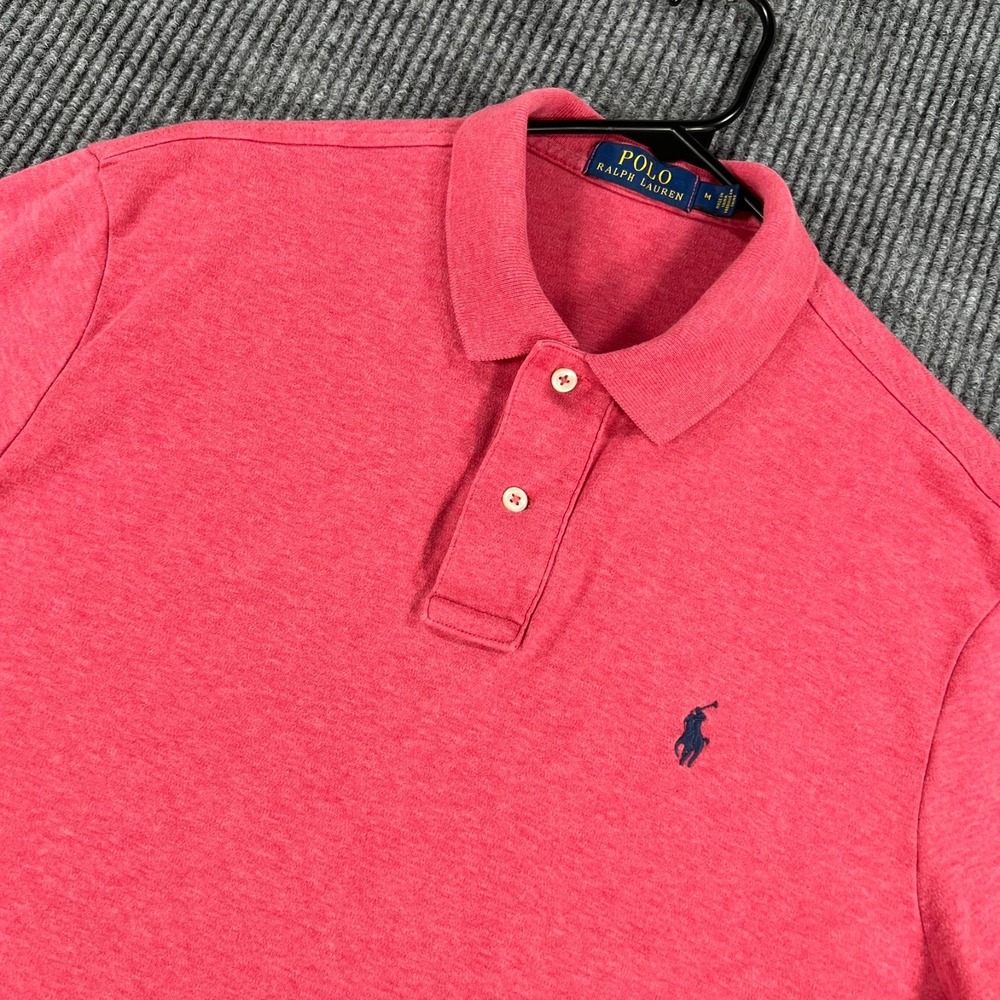 Polo Ralph Lauren Shirt Mens Medium Red Short Sleeve Casual Comfort Golf